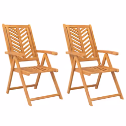 Sedie da Giardino Reclinabili 2 pz Legno Massello di Acaciacod mxl 81929 - Vista aggiuntiva 2