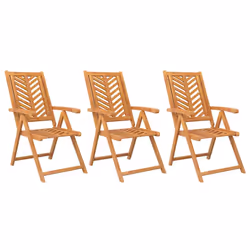 Sedie da Giardino Reclinabili 3 pz in Legno Massello di Acaciacod mxl 105843 - Vista aggiuntiva 2