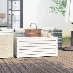 Contenitore Giardino Bianco 101x50,5x46,5cm Legno Massello Pinocod mxl 105998
