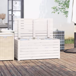 Contenitore Giardino Bianco 101x50,5x46,5cm Legno Massello Pinocod mxl 105998 - Vista aggiuntiva 3