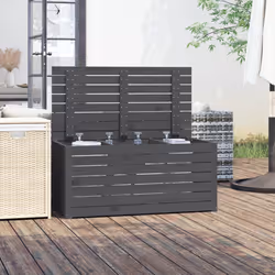 vidaXL Contenitore Giardino Grigio 101x50,5x46,5cm Legno Massello Pino - Vista aggiuntiva 3