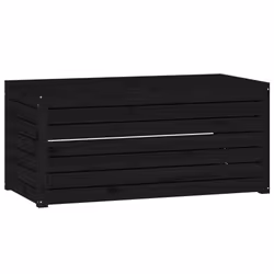 vidaXL Contenitore Giardino Nero 101x50,5x46,5 cm Legno Massello Pino - Vista aggiuntiva 2