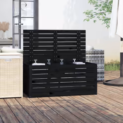 vidaXL Contenitore Giardino Nero 101x50,5x46,5 cm Legno Massello Pino - Vista aggiuntiva 3