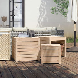 Vidaxl - Set Cassette da Giardino 3 pz in Legno Massello di Pino 40797