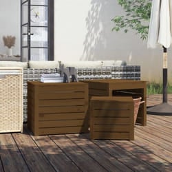 Set Cassette da Giardino 3 pz Miele in Legno Massello di Pino Vidaxl 48010