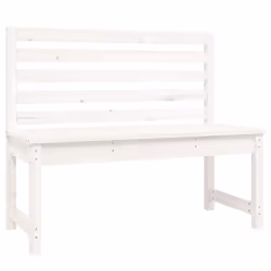 Panca da Giardino Bianca 109 cm in Legno Massello di Pinocod mxl 129883 - Vista aggiuntiva 2