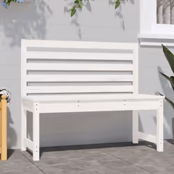 Panca da Giardino Bianca 109 cm in Legno Massello di Pinocod mxl 129883 - Vista aggiuntiva 3