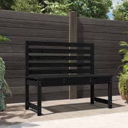 Panchina da Giardino, Panca da Giardino Nera 109 cm in Legno Massello di Pino Vidaxl