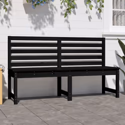 Panca da Giardino Nera 157,5 cm in Legno Massello di Pinocod mxl 105895