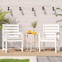 Sedie da Giardino 2pz Bianche 60x48x91cm Legno Massello di Pinocod mxl 70779 - Vista aggiuntiva 3