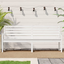Panca da Giardino Bianca 203,5x48x91,5cm Legno Massello di Pinocod mxl 82001