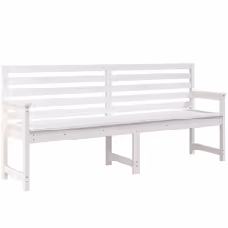 Panca da Giardino Bianca 203,5x48x91,5cm Legno Massello di Pinocod mxl 82001 - Vista aggiuntiva 2