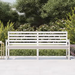 Panca da Giardino Bianca 203,5x48x91,5cm Legno Massello di Pinocod mxl 82001 - Vista aggiuntiva 3