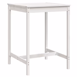 Tavolo da Giardino Bianco 82,5x82,5x110cm Legno Massello Pinocod mxl 82008 - Vista aggiuntiva 2