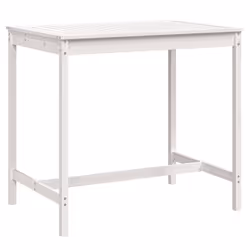 Tavolo da Giardino Bianco 121x82,5x110cm Legno Massello di Pinocod mxl 82010 - Vista aggiuntiva 2