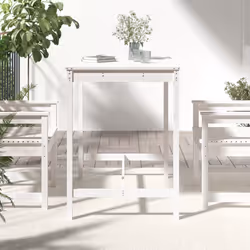 Tavolo da Giardino Bianco 121x82,5x110cm Legno Massello di Pinocod mxl 82010 - Vista aggiuntiva 3