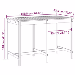 VidaXL 824098 tavolo da esterno Marrone - Vista aggiuntiva 7