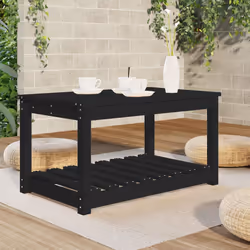 Tavolo da Giardino Nero 82,5x50,5x45 cm Legno Massello Pinocod mxl 105918 - Vista aggiuntiva 3