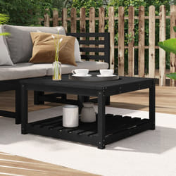 Tavolo da Giardino, Tavolo da Balcone Nero 82,5x82,5x45 cm Legno Massello di Pino Vidaxl 7298