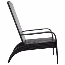 VidaXL 319694 sedia da esterno Terrazzo Seduta imbottita Rattan sintetico, Acciaio Nero - Vista aggiuntiva 4