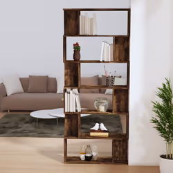 vidaXL Libreria/Divisorio Rovere Fumo 80x24x192cm in Legno Multistrato - Vista aggiuntiva 3