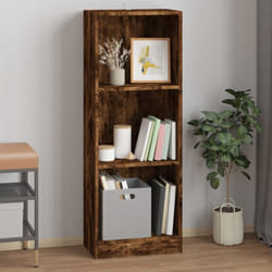 Libreria a 3 Ripiani, Scaffale Rovere Fumo 40x24x109 cm Legno Multistrato Vidaxl