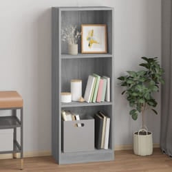 Libreria, Scaffale 3 Ripiani Grigio Sonoma 40x24x109 cm Legno Multistrato Vidaxl