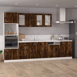 vidaXL Mobile Pensile “Lyon” Vetro Rovere Fumo 40x31x60 cm - Vista aggiuntiva 3