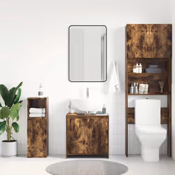 vidaXL Armadietto Bagno Rovere Fumo 60x33x61 cm in Legno Multistrato - Vista aggiuntiva 3