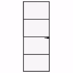 Porta Interna Nera 76x201,5cm Vetro Temperato Alluminio Sottilecod mxl 79520 - Vista aggiuntiva 3