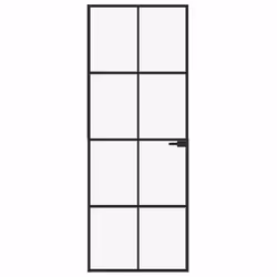 Porta Interna Nera 76x201,5cm Vetro Temperato Alluminio Sottilecod mxl 127303 - Vista aggiuntiva 3