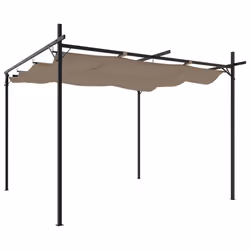 Pergola con Tetto Retrattile Tortora 295x292x230 cmcod mxl 131744 - Vista aggiuntiva 2