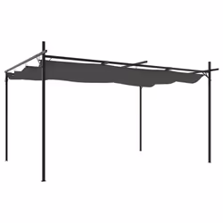 Pergola con Tetto Retrattile Antracite 395x292x230 cmcod mxl 107766 - Vista aggiuntiva 2