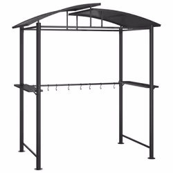 Gazebo Barbecue Ripiani Laterali Antracite 210x114x230 Acciaiocod mxl 69476 - Vista aggiuntiva 2