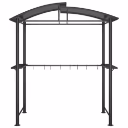Gazebo Barbecue Ripiani Laterali Antracite 210x114x230 Acciaiocod mxl 69476 - Vista aggiuntiva 3