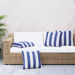 Cuscini Decorativi 4pz Strisce Blu e Bianco 50x50 cm Tessuto Vidaxl 433146