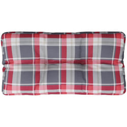 Cuscino per Pallet a Quadri Rossi 70x40x12 cm in Tessuto Vidaxl