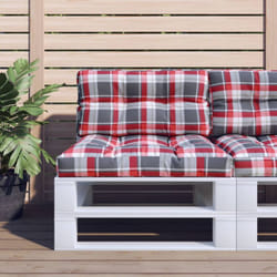 2 pz Cuscini per Pallet, Comodo cuscino per sgabello Rossi a Quadri in Tessuto Vidaxl 8576