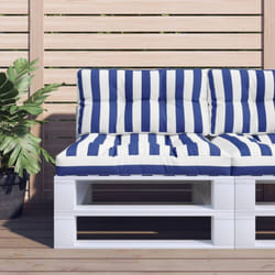 2 pz Cuscini per Pallet, Comodo cuscino per sgabello Strisce Blu e Bianche in Tessuto Vidaxl 6133