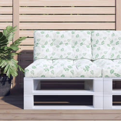 Cuscini per Pallet 2 pz Motivo a Foglie Tessuto Vidaxl