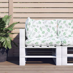 3 pz Cuscini per Pallet, Comodo cuscino per sgabello Motivo a Foglie in Tessuto Oxford Vidaxl 3521