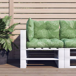 3 pz Cuscini per Pallet, Comodo cuscino per sgabello Motivo a Foglie in Tessuto Oxford Vidaxl 8952