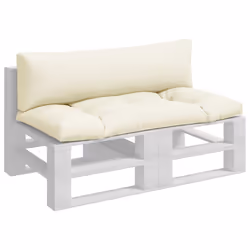 vidaXL Cuscini per Pallet 2 pz Crema in Tessuto - Vista aggiuntiva 3