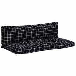 Cuscini per Pallet 2 pz Motivo a Quadri Nero in Tessuto Oxfordcod mxl 94407 - Vista aggiuntiva 2