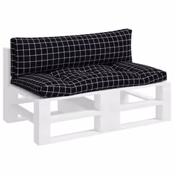 Cuscini per Pallet 2 pz Motivo a Quadri Nero in Tessuto Oxfordcod mxl 94407 - Vista aggiuntiva 3