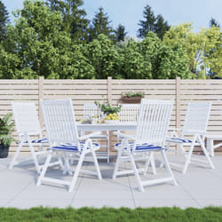 Cuscini Sedia Giardino 6pz, Comodo cuscino per sgabello Righe Bianche Blu 40x40x3 cm Tessuto Vidaxl 1529
