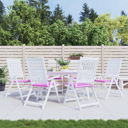Cuscini per Sedia da Giardino 6 pz, Comodo cuscino per sgabello Rosa 40x40x3 cm in Tessuto Vidaxl 6554