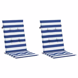 Cuscini Sedia Schienale Alto 2 pz Strisce Bianche e Blu Tessutocod mxl 70351 - Vista aggiuntiva 3