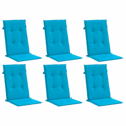 Cuscini per Sedia con Schienale Alto 6 pz Turchese in Tessutocod mxl 95644 - Vista aggiuntiva 3