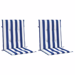Cuscini Sedia Schienale Basso 2pz Strisce Bianche e Blu Tessutocod mxl 118347 - Vista aggiuntiva 3
